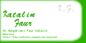katalin faur business card